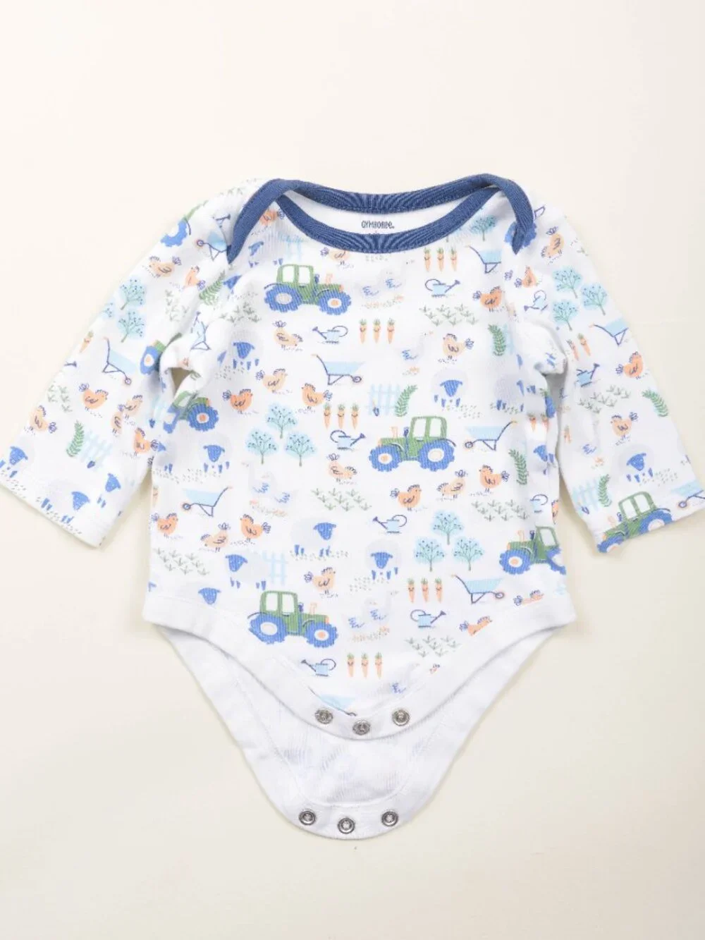 Gymboree Baby Boy Three Piece Romper Onesie Bundle Fish and Farm Print 0 - 3 M